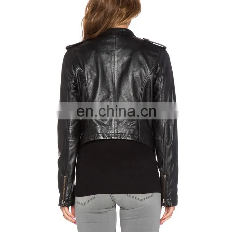 New Fashion Wholesale Custom Women Leather Jacket