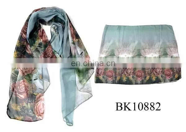Wholesale lafy print muslim chiffon hijab georgette hijab scarf