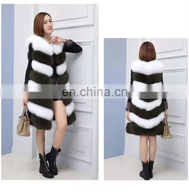 2015 Top Grade 100% Real Fox Fur Vest Natural Fur Vests Fox Fur Waistcoat