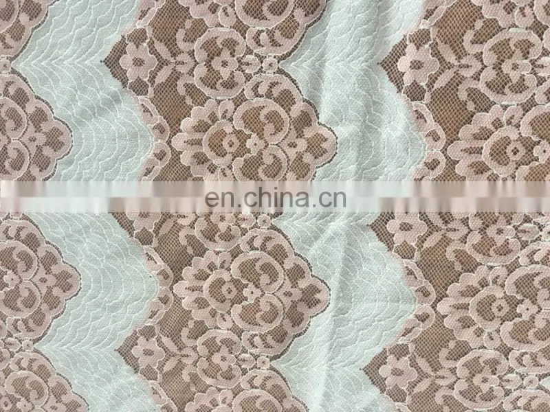 Flower Embroidered White Fabric cord lace