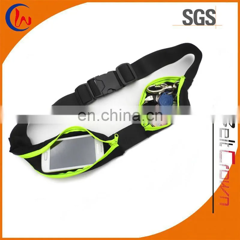 Double Zipper Sport Waist Waterproof Elastic Pouch Bag for Running