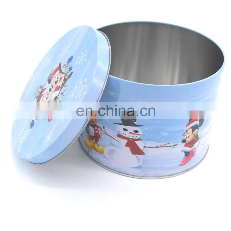 Custom cute biscuits in tin boxes christmas metal tin cans
