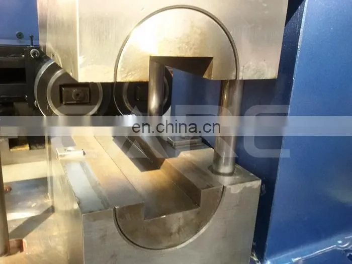 Automatic rectangle pipe end reducing machine for fitting one pipe into another