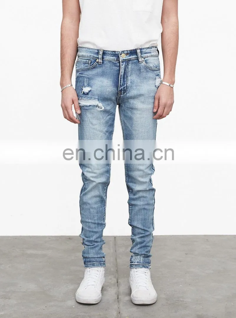 DiZNEW Destroyed stretch denim jeans rips skinny denim man jeans pant ripped jeans