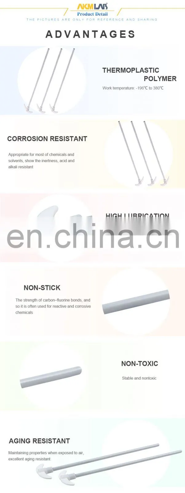 AKMLAB Laboratory PTFE Stirring Rod