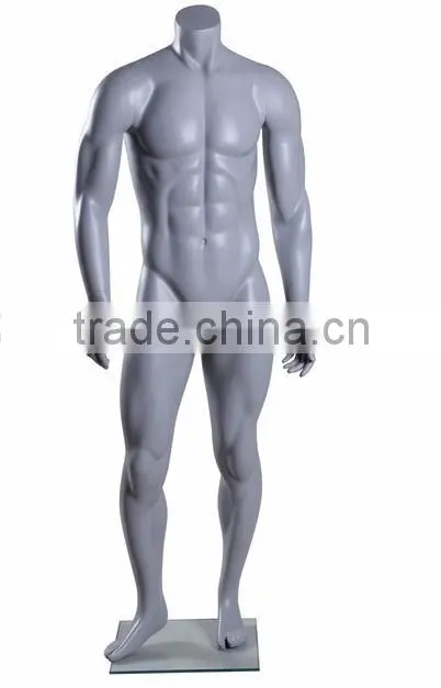 Sports Man Pantone Gray Model Headless Mannequins Athletic Style for Sports Clothing Store Diplay NI-24