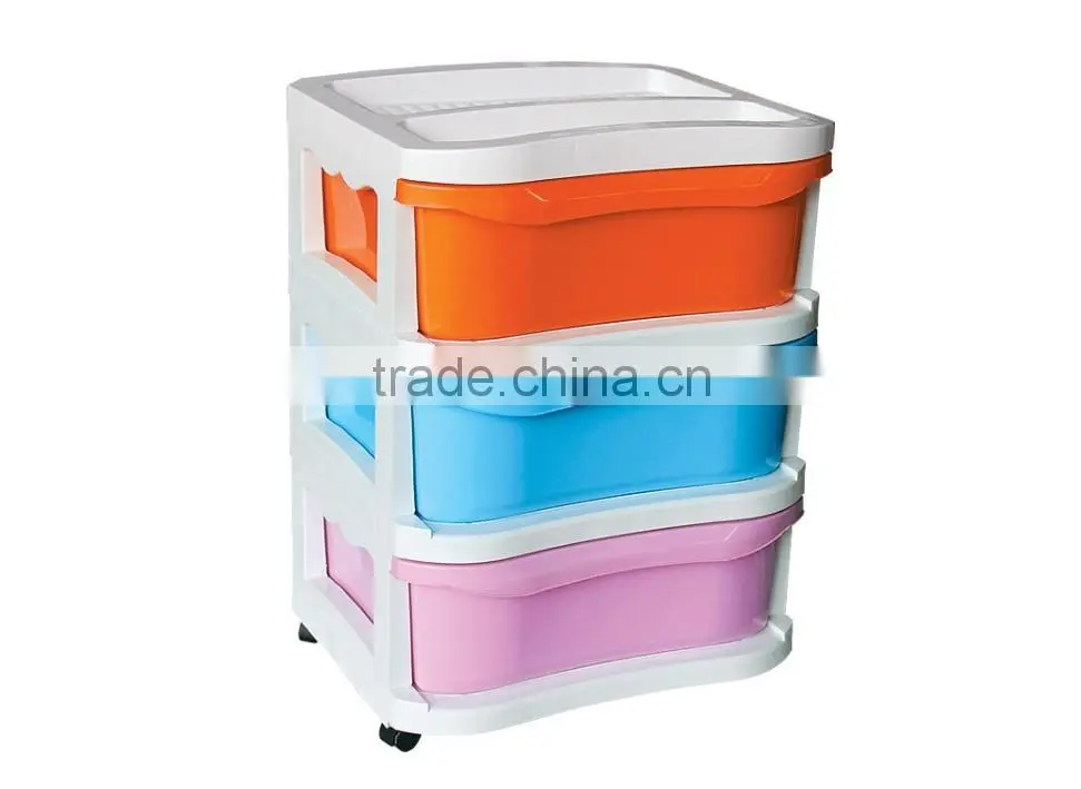 3 tier removable plastic storage drawer, plastic storage cabinet