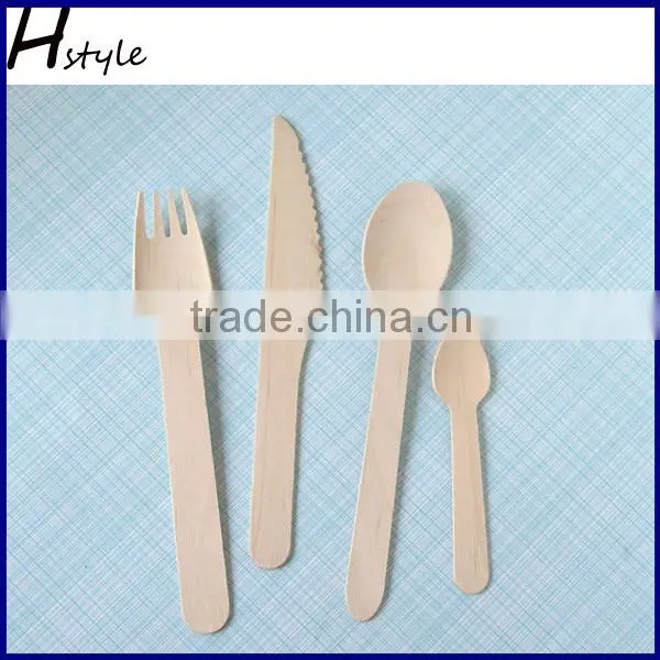 Wooden Forks/Knives/Spoon Engraved Disposable Wooden Tableware Set SPT013B