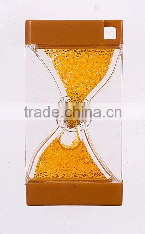 Uniqe Custom LED Light Cubic Shaped Acrylic Liquid Gel Timer, Table Clock, Sand Timer