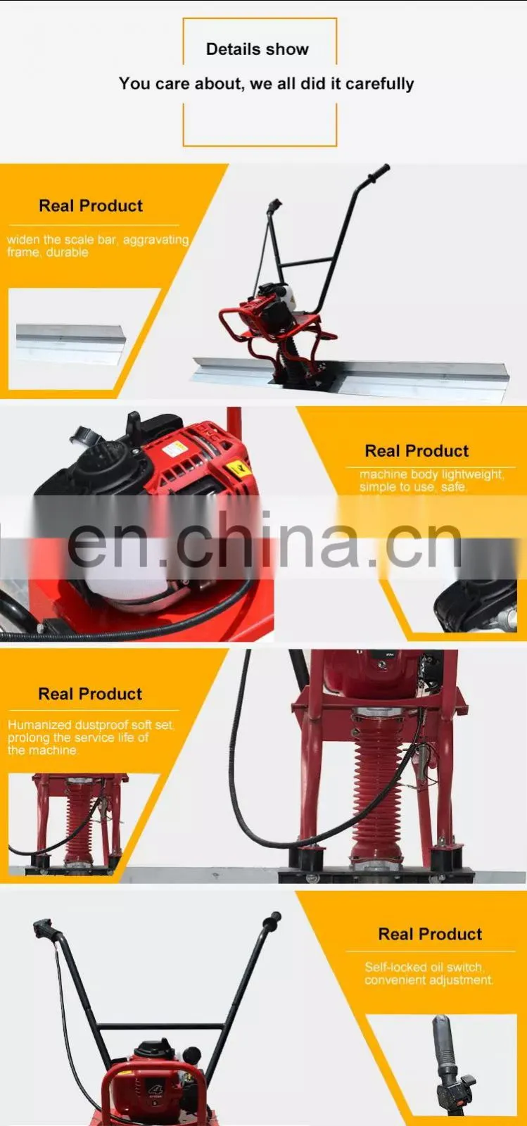 Handheld vibrating concrete vibrator GX35 screed ruler concrete screed leveling