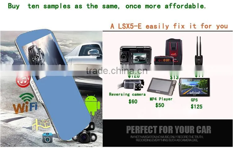 5 inch ultra-thin bluetooth rearview mirror with GPS