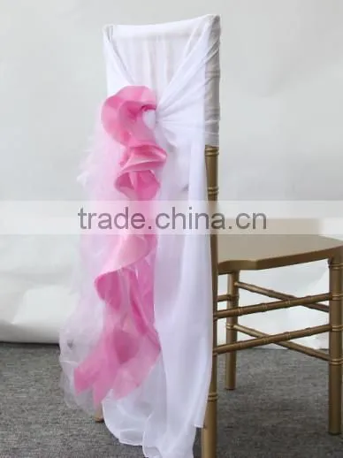 High quality chiffon chair cover with sash