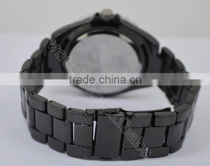 Women Watches Fashion 2015 Japan Quartz Stone Watch,Black Stainless Steel