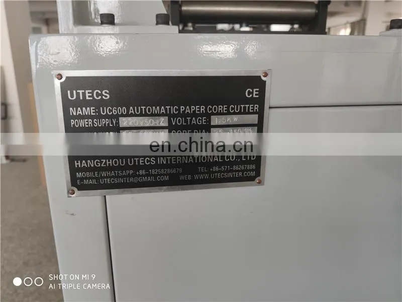 UC600 25mm 40mm 76mm Automatic Paper Tube Core Slitting Machine, Kraft Cardboard Pipe Slitter Cutting Machine