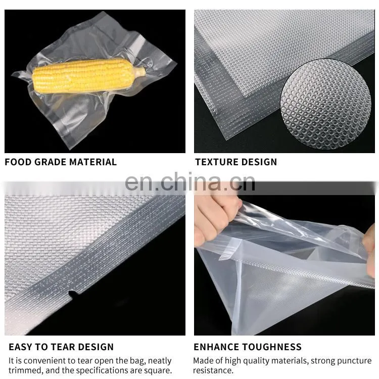 PE Food Grade Saver 100pcs Pre-Cut Design Bags for Vacuum Sealer Heat Seal Bag Vacuum Sealer Bags