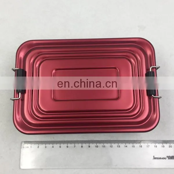Food Grade Rectangular Metal Aluminium Bento Lunch Box