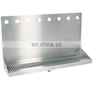 Shank Mounted Drip Tray Brushed Stainless With Drain 8 Faucets