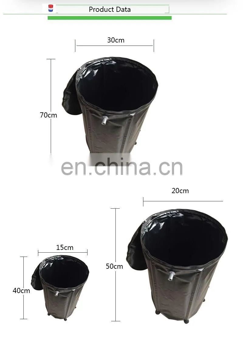 Irrigation system foldable collapsible 100 liter 500 liter pvc fabric rainwater barrel for rain