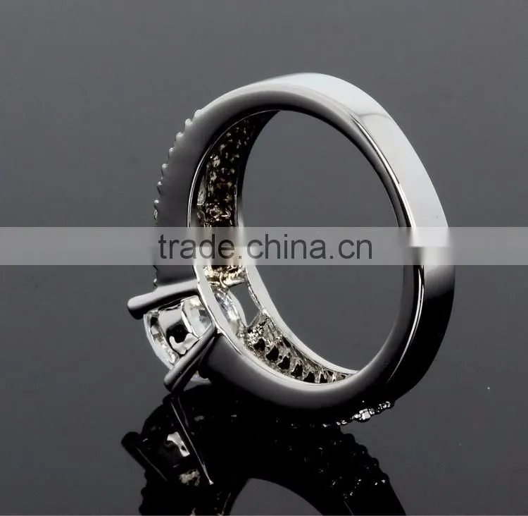 Jewelry Finding Top Quality Proposal Design Cubic Zircon Main Stone Engagement Ring