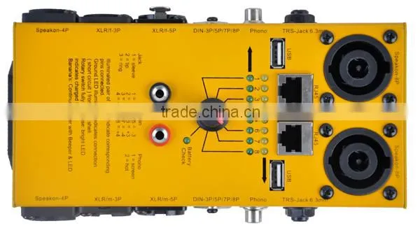 Pro Audio Network Multi Function Cable Tester With Yellow Color CT-04C