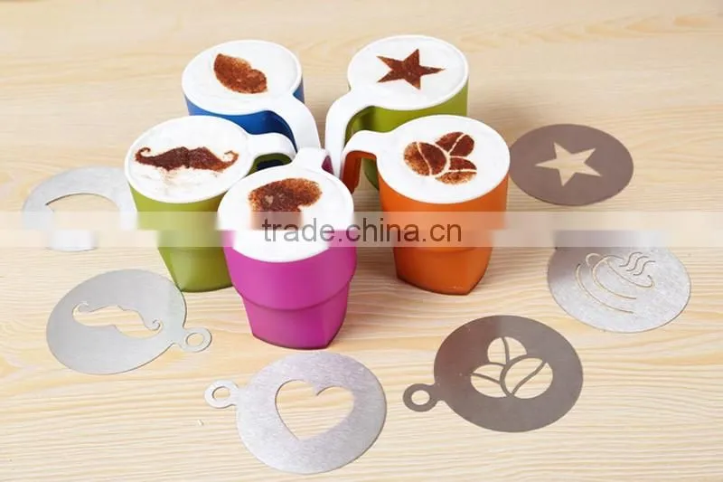 2015 Best selling wholesale custom high quatity stainless steel Coffee Stencil