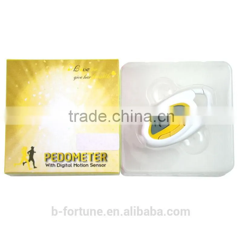DP076_WHYW White & Yellow Colorful Fashion ABS Case LCD display Digital manual for ce pedometer