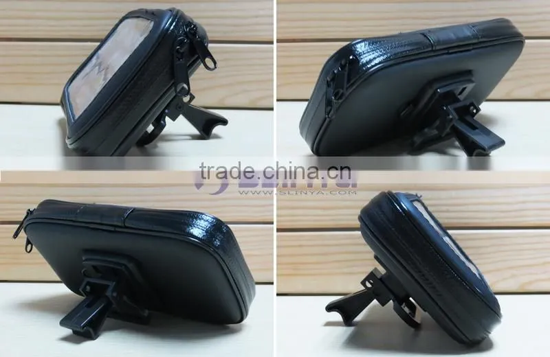Waterproof Rotating Bicycle Motor Bike Handle Bar Pouch Holder Case For Mobile Phone