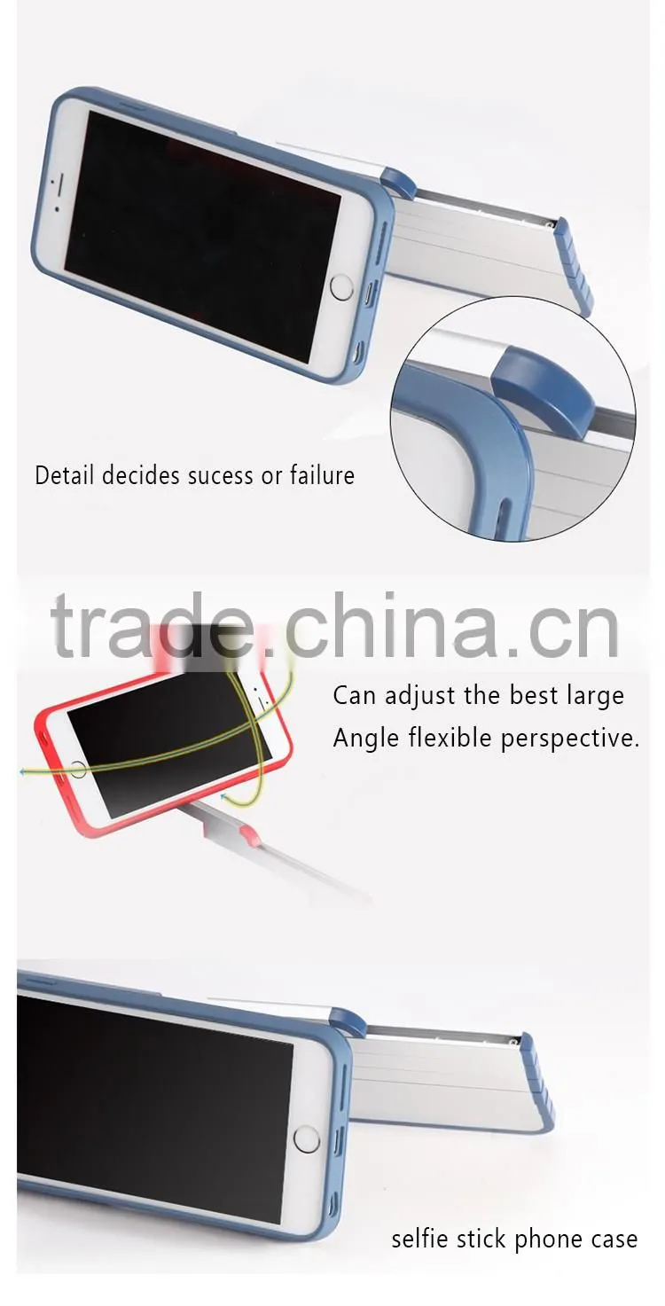 2016 design new trend phone cases selfie stick with bluetooth shutter button aluminum material stikbox case for iphone6s