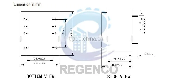 Encapsulated Transformers EI30/13.6, 4.5 VA