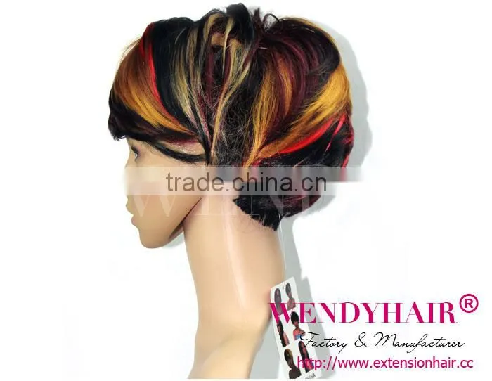 2016 synthetic hair wigs trend short hairstyles with colours synthetic wig
