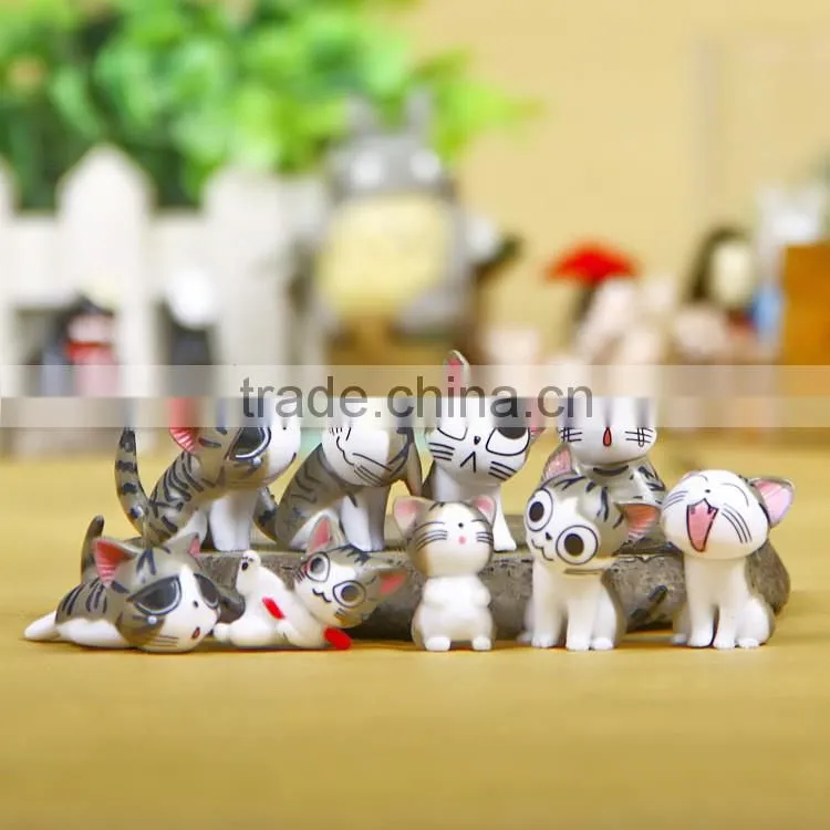 Blue cat doll doll cat furnishing articles Wholesale Anime Gifts PVC Figure A set of nine