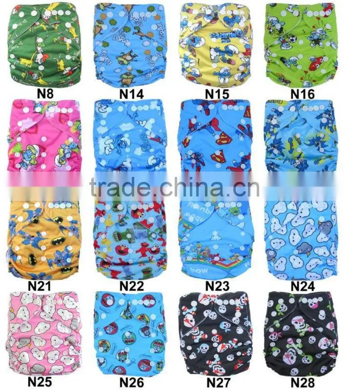 New Coming Nappy Fabric Reusable Baby Cloth Diaper Nappy Animal Baby
