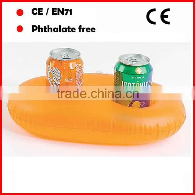 pvc floating cup holder/inflatable can base/inflatable cup base