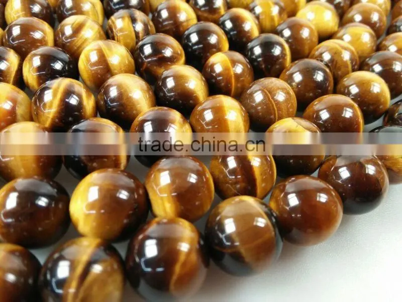 Natural wholesale yellow tigereye round bead mineral gemstone for jewelry making