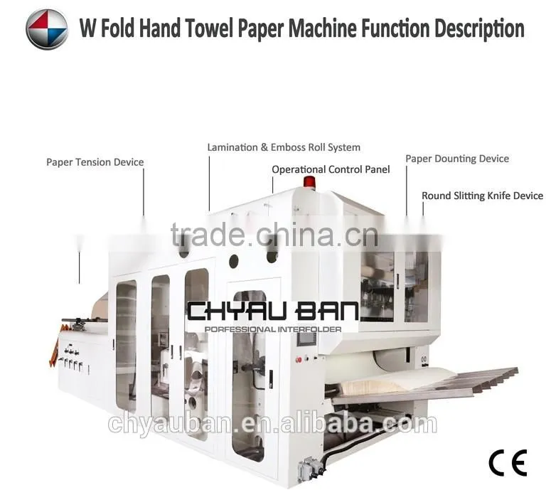 Automatic Bundle Wrapping M Fold Hand Paper Towels Making Machine