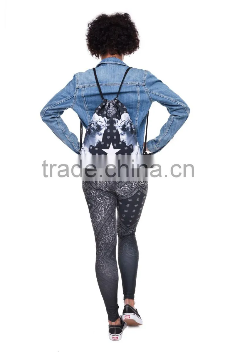 High Quality 3D Printed Bandana Statue Cool Custom Microfiber Drawstring Bag