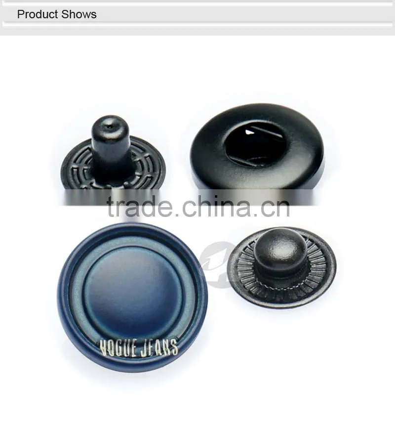 Fashion Decorative Blue Four Parts Press Metal Snap Button for coat