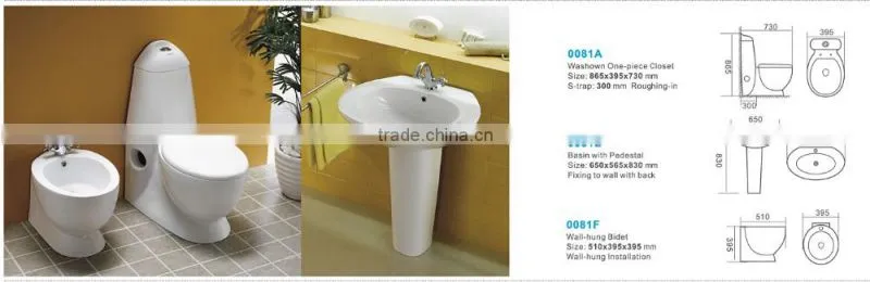 Sanitary Ware Ceramic bathroom set one piece toilet