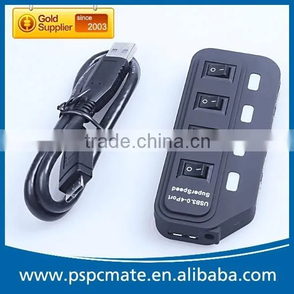 Computer Super Speed 4 Port USB 3.0 Hub with Power Cable USB Type A to Micro 3.0 B Cable