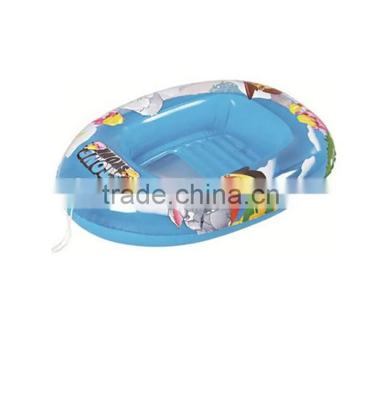 Baby using inflatable swim boat