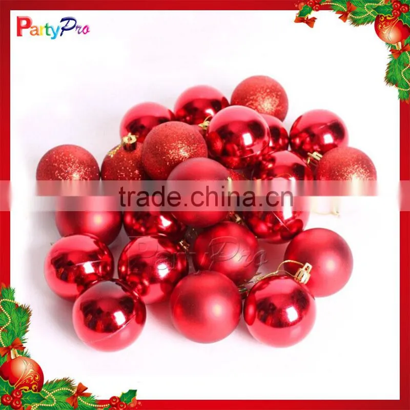 2015 High Quality Round Shape Small Colorful Plastic Christmas Decoration