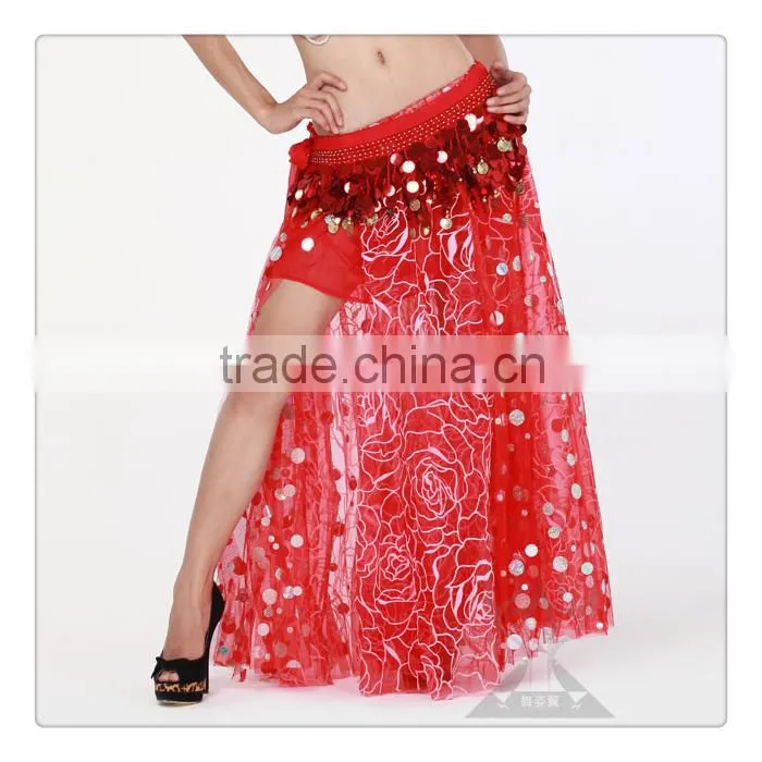 Wuchieal belly dance Bilateral open fork skirt cheap