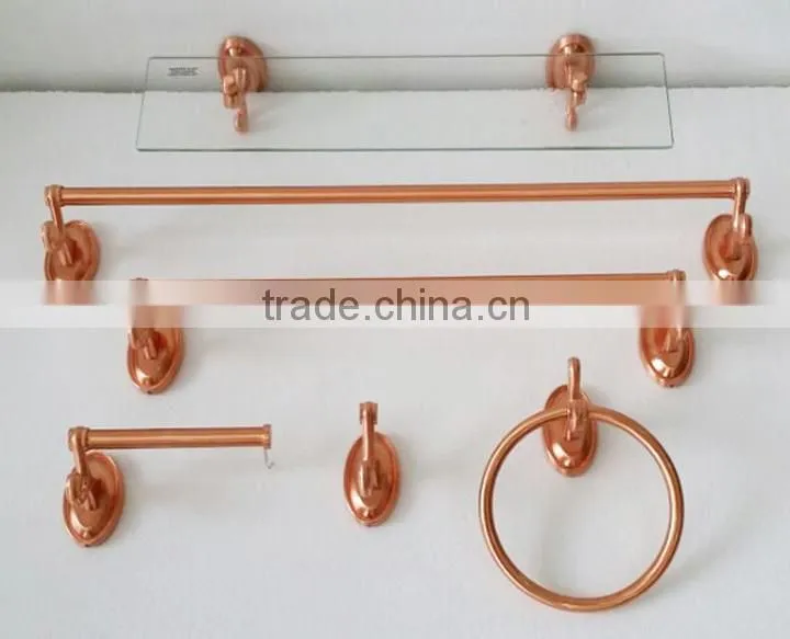 luxury wall mounted fashionable rose golden bath fitting set bathroom accessories kits