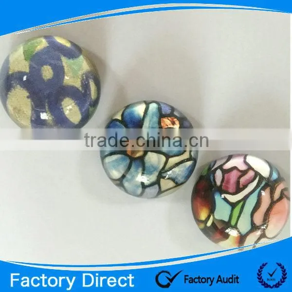 2015 Customized dome crystal glass fridge magnet