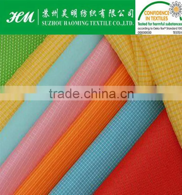 20D polyester taffeta check taffeta fabric