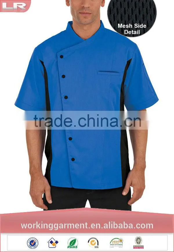 Basic Fit Short Sleeve Chef Coats Studs/ Poly/Cotton Twill Cook Uniform/Kitchen Clothes