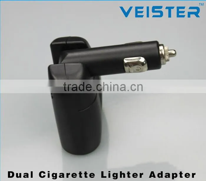 Factory price Dual USB Car Cigarette Lighter Charger with 2 Socket Car Splitter Adapter charger for iPhone6