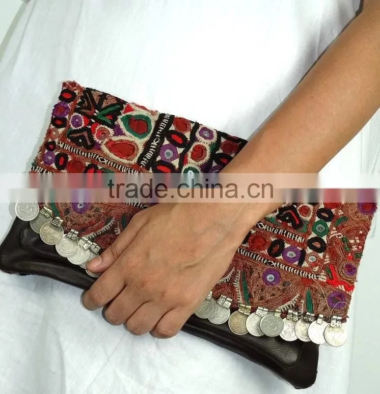 Indian Banjara Clutch Bag Gypsy Leather Clutch Bag