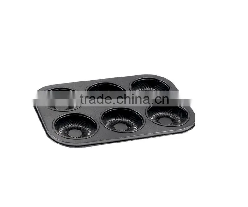 Bakeware Non-stick Cake Pans of 6 Cups Muffin Pan