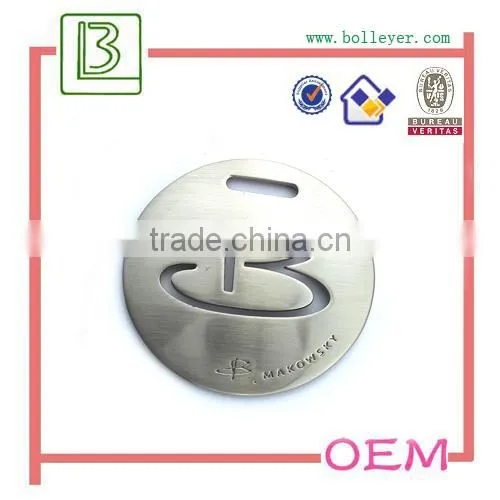 custom name metal logo tags for handbags